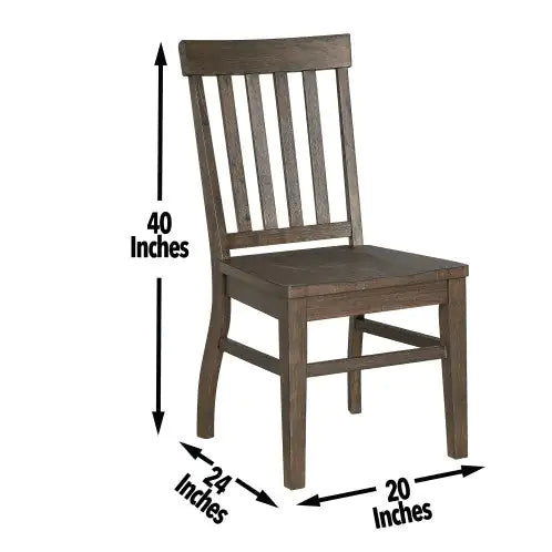 Dark Oak Side Chair Authentic Farmhouse Style