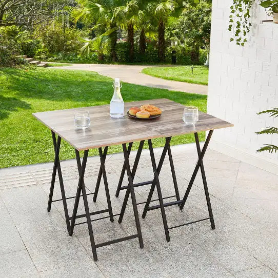 Tekne 5 Piece Folding TV Tray Table Set,Foldable Side Table
