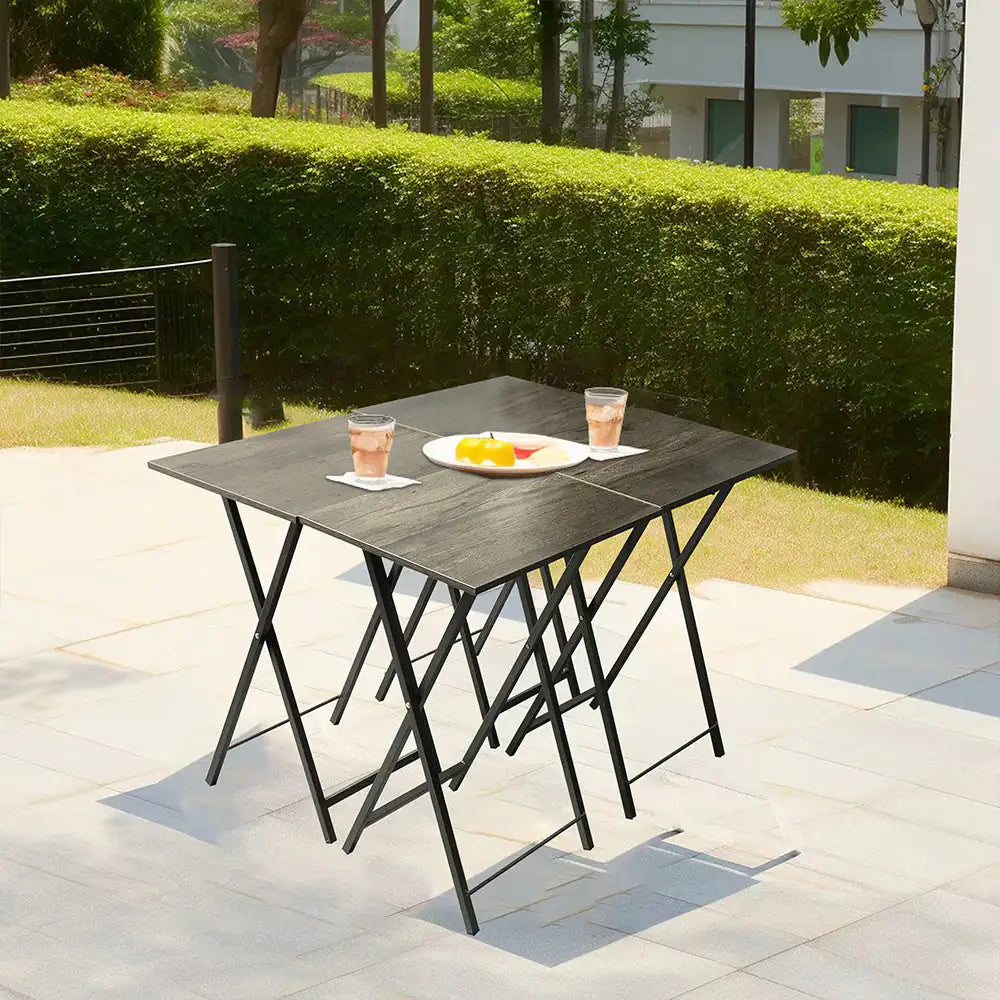 5 Piece Folding TV Tray Table Set,Foldable Sofa Side Table