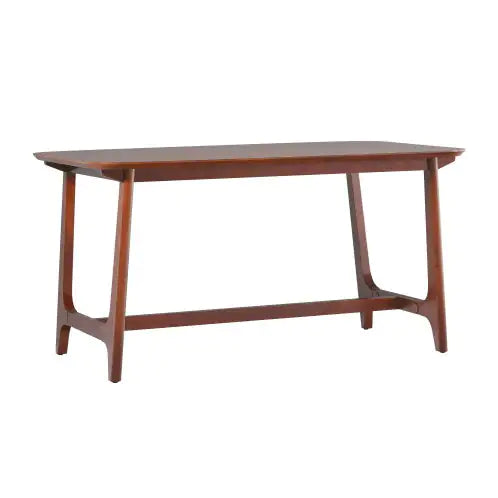 Mid-Century Modern Dining Table With Trestle Base, Walnut Veneer