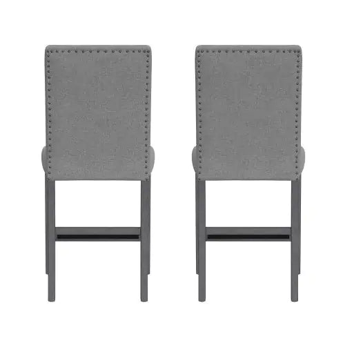 Wallace Bay Zeph Gray Upholstered Barstools, Set Of 2