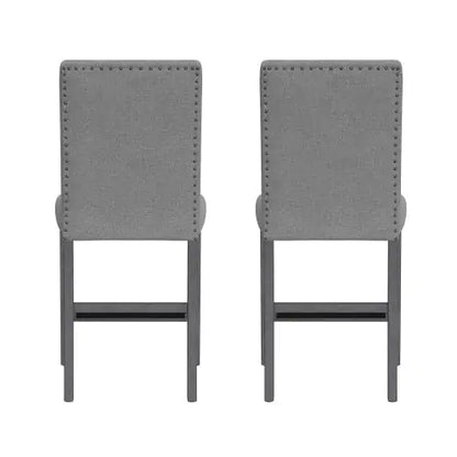 Wallace Bay Zeph Gray Upholstered Barstools, Set Of 2