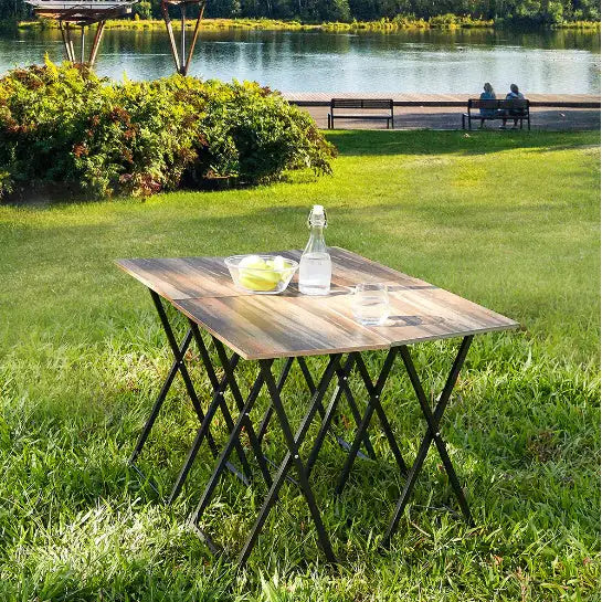 Tekne 5 Piece Folding TV Tray Table Set,Foldable Side Table