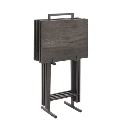 5 Piece Folding TV Tray Table Set,Foldable Sofa Side Table