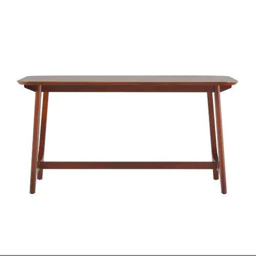 Mid-Century Modern Dining Table With Trestle Base, Walnut Veneer