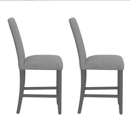 Wallace Bay Zeph Gray Upholstered Barstools, Set Of 2