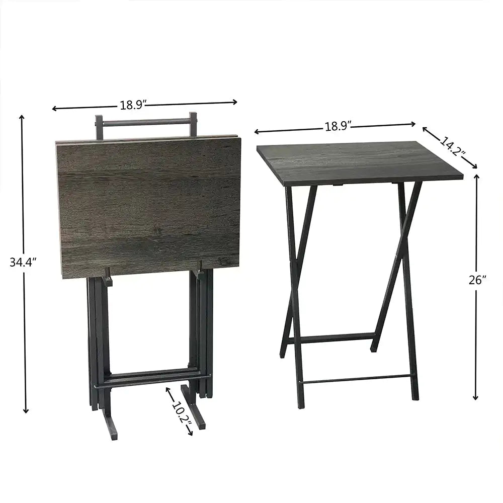 5 Piece Folding TV Tray Table Set,Foldable Sofa Side Table