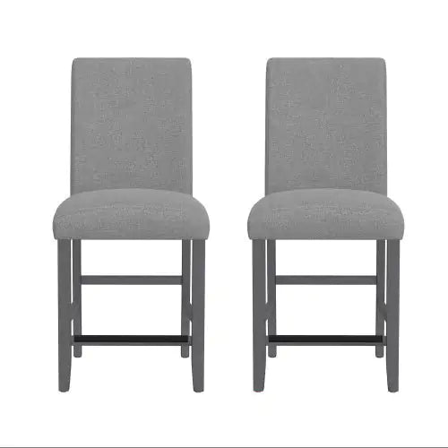 Wallace Bay Zeph Gray Upholstered Barstools, Set Of 2