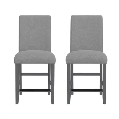 Wallace Bay Zeph Gray Upholstered Barstools, Set Of 2