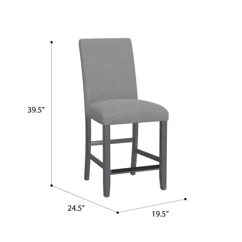 Wallace Bay Zeph Gray Upholstered Barstools, Set Of 2