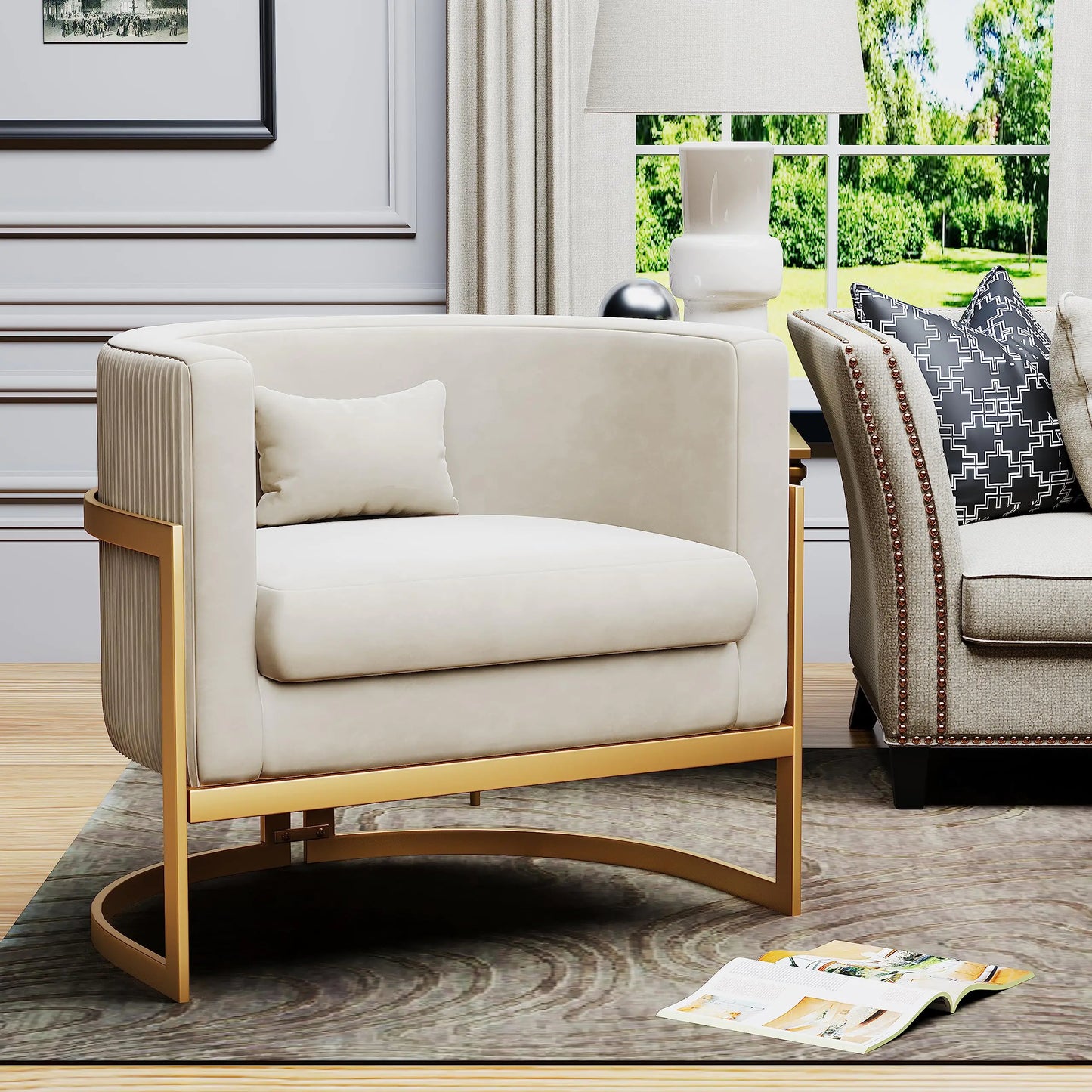Velvet Accent Chair Modern
